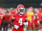 Kansas City Chiefs wide receiver Rashee Rice participates during NFL football practice
