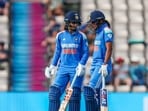Harleen Deol with India captain Harmanpreet Kaur Harleen Deol with India captain Harmanpreet Kaur