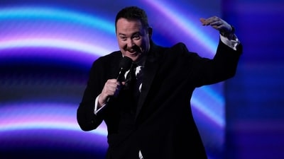 Host Shane Gillis speaks at the ESPY Awards at the Dolby Theatre in Los Angeles, Wednesday, July 16, 2025. (AP Photo/Mark J. Terrill) (AP) Host Shane Gillis speaks at the ESPY Awards at the Dolby Theatre in Los Angeles, Wednesday, July 16, 2025. (AP Photo/Mark J. Terrill) (AP)