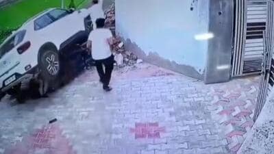 A screengrab of the incident that was captured on CCTV at Gatti Jattan village in Dharamkot sub division of Moga district on July 14.