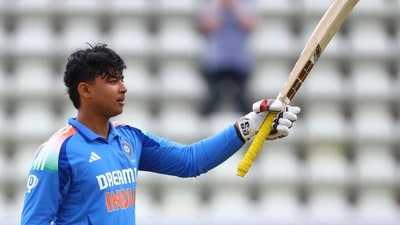 India's Vaibhav Suryavanshi celebrates (Action Images via Reuters)