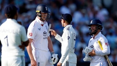 England's Zak Crawley clashes with India's Shubman Gill (Action Images via Reuters)