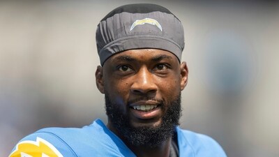 FILE - Los Angeles Chargers wide receiver Mike Williams walks before an NFL football game against the Miami Dolphins, Sept. 10, 2023, in Inglewood, Calif. (AP Photo/Kyusung Gong, File) (AP)