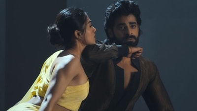 Rashmika Mandanna and Dheekshith Shetty in Nadhive from The Girlfriend