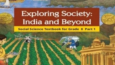 Cover of Part 1 of the Class 8 Social Science textbook that the NCERT released. (X/@ncert) Cover of Part 1 of the Class 8 Social Science textbook that the NCERT released. (X/@ncert)