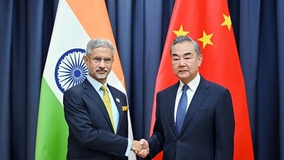 Astana [Kazakhstan], Jul 04 (ANI): External Affairs Minister S Jaishankar meets his Chinese counterpart Wang Yi on the sidelines of the annual Shanghai Cooperation Organisation (SCO) Summit, in Astana. (ANI Photo) (S Jaishankar-X)