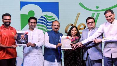 PR Sreejesh (extreme left) at the launch of the 20th edition of Vedanta Delhi Half Marathon 2025. (ANI) PR Sreejesh (extreme left) at the launch of the 20th edition of Vedanta Delhi Half Marathon 2025. (ANI)