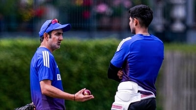 India head coach Gautam Gambhir with captain Shubman Gill during a training session in Beckenham (PTI) India head coach Gautam Gambhir with captain Shubman Gill during a training session in Beckenham (PTI)