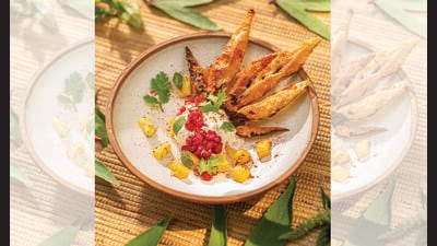 Palaash serves a bush dinner right in the middle of a luxury retreat bordering Tipeshwar Wildlife Sanctuary. Palaash serves a bush dinner right in the middle of a luxury retreat bordering Tipeshwar Wildlife Sanctuary.