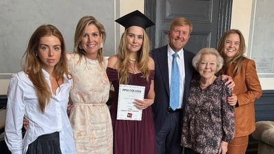 Princess Catharina-Amalia of the Netherlands with members of the royal family on her graduation. (Instagram/@koninklijkhuis) Princess Catharina-Amalia of the Netherlands with members of the royal family on her graduation. (Instagram/@koninklijkhuis)