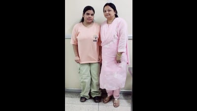 Sakshi with in-charge, prosthetic orthotic unit, Dr Shagun Singh (Sourced) Sakshi with in-charge, prosthetic orthotic unit, Dr Shagun Singh (Sourced)