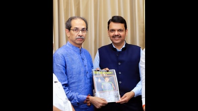 Shiv Sena (UBT) Chief Uddhav Thackeray presents the book 'Why Do You Want Hindi?' compiled by various editors across the state against the compulsory implementation of Hindi, to state Chief Minister Devendra Fadnavis, at Vidhan Bhavan in Mumbai on Thursday. (@ShivSenaUBT_ X/ANI Photo) (@ShivSenaUBT_ X) Shiv Sena (UBT) Chief Uddhav Thackeray presents the book 'Why Do You Want Hindi?' compiled by various editors across the state against the compulsory implementation of Hindi, to state Chief Minister Devendra Fadnavis, at Vidhan Bhavan in Mumbai on Thursday. (@ShivSenaUBT_ X/ANI Photo) (@ShivSenaUBT_ X)