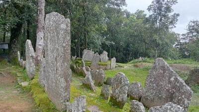The menhirs—upright memorial stones bearing intricate carvings—are distinguished by their pre-Christian Mizo iconography (Laldinsanga/ HT photo)