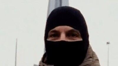 An image taken from a video posted on Telegram by Russkaya Obshchina’s St. Petersburg branch.