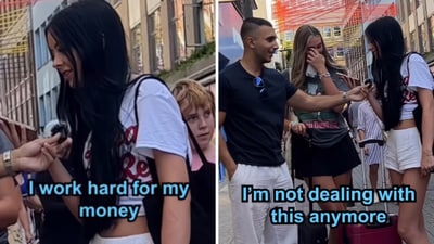 One woman asks for £300, the other for £500 from their parents but both are met with flat refusals even after they faked emergencies. (Instagram/omermajidshorts) One woman asks for £300, the other for £500 from their parents but both are met with flat refusals even after they faked emergencies. (Instagram/omermajidshorts)