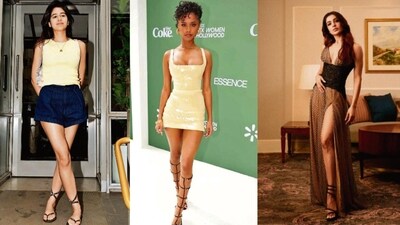 The hottest footwear trend of the season is strappy heels. (Instagram and Yogen Shah) The hottest footwear trend of the season is strappy heels. (Instagram and Yogen Shah)