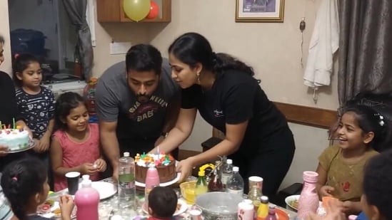 An AI video shows an Indian family celebrating a birthday (Screengrab from an AI video)