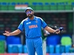 India's captain Rohit Sharma reacts after the toss before the start of the ICC Champions Trophy final cricket match between India and New Zealand India's captain Rohit Sharma reacts after the toss before the start of the ICC Champions Trophy final cricket match between India and New Zealand