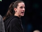 Indiana Fever's Caitlin Clark talks to fans before a WNBA basketball game against the New York Liberty Wednesday, July 16, 2025, in New York. (AP Photo/Frank Franklin II)