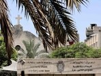 A view of the damage to the Holy Family church in Gaza City following an Israeli strike on the church, in the Zeitoun neighborhood of Gaza City