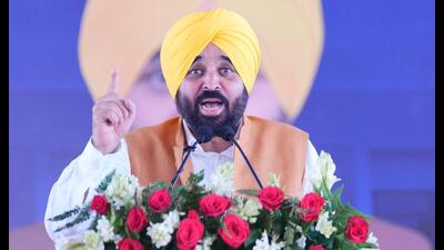Chief minister Bhagwant Mann in Malerkotla on Friday. (HT) Chief minister Bhagwant Mann in Malerkotla on Friday. (HT)