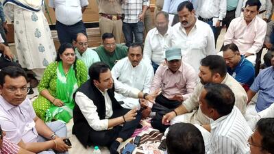 Councillors staged a sit-in on Friday. (Sakib Ali/HT Photo) Councillors staged a sit-in on Friday. (Sakib Ali/HT Photo)