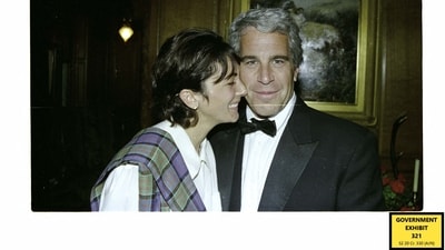 (FILES) This undated trial evidence image obtained December 8, 2021, from the US District Court for the Southern District of New York shows British socialite Ghislaine Maxwell and US financier Jeffrey Epstein. (AFP) (FILES) This undated trial evidence image obtained December 8, 2021, from the US District Court for the Southern District of New York shows British socialite Ghislaine Maxwell and US financier Jeffrey Epstein. (AFP)