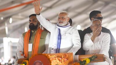 PM Modi was addressing a public rally in Motihari ahead of the upcoming assembly elections in the state later this year. (HT Photo | Santosh Kumar) PM Modi was addressing a public rally in Motihari ahead of the upcoming assembly elections in the state later this year. (HT Photo | Santosh Kumar)