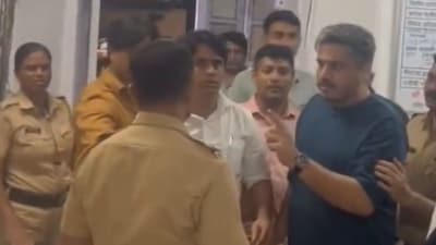 Pawar was seen shouting at a sub-inspector in Marathi. (Screengrab/ X) Pawar was seen shouting at a sub-inspector in Marathi. (Screengrab/ X)