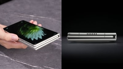 TECNO unveils the world’s thinnest tri-fold smartphone with an innovative inward-fold design and dual hinges. (TECNO) TECNO unveils the world’s thinnest tri-fold smartphone with an innovative inward-fold design and dual hinges. (TECNO)