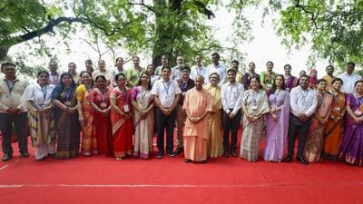 Uttar Pradesh chief minister Yogi Adityanath in Varanasi where he inaugurated a seminar at a college on Friday. (PTI PHOTO) Uttar Pradesh chief minister Yogi Adityanath in Varanasi where he inaugurated a seminar at a college on Friday. (PTI PHOTO)
