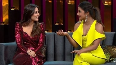 Kareena Kapoor and Priyanka Chopra during an episode of Koffee with Karan.