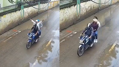 The six attackers in the Patna hospital shooting are seen on CCTV footage after the incident. (X/@prateekbajpai07)