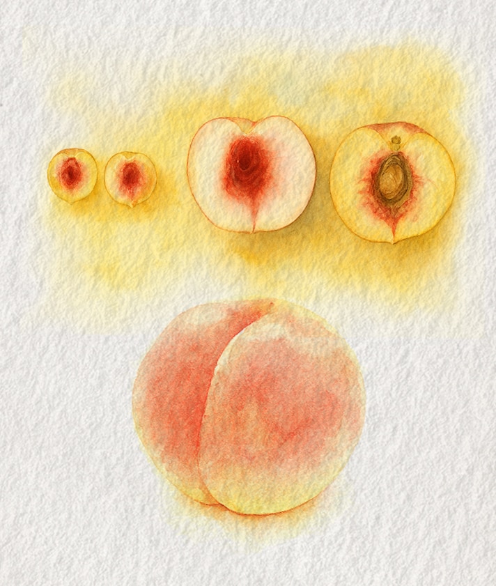 The peach started out far smaller, and pale green. (HT photo illustration: Puneet Kumar)