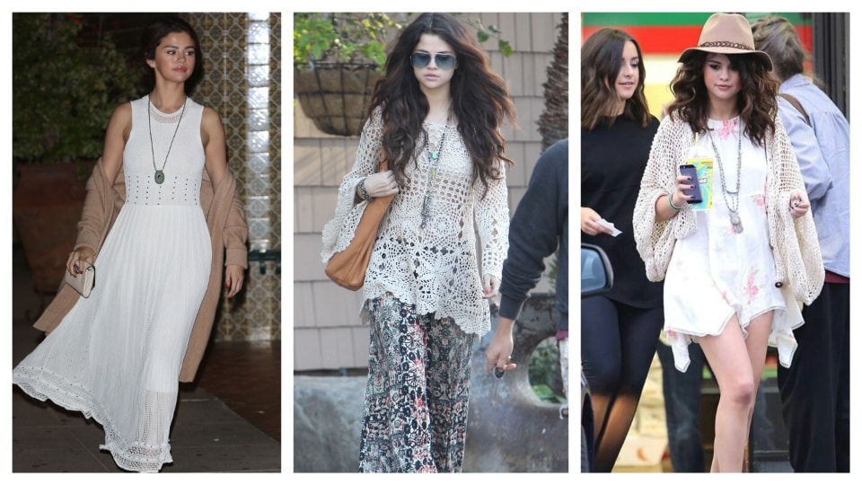 Bohemian style features loose, relaxed silhouettes perfect for weekend brunches. Selena Gomez's boho looks serve as good reference points to explain how jewellery tends to be more elongated to match the easy, free-spirited vibe of the outfit. (Refrence pics: Pinterest) Bohemian style features loose, relaxed silhouettes perfect for weekend brunches. Selena Gomez's boho looks serve as good reference points to explain how jewellery tends to be more elongated to match the easy, free-spirited vibe of the outfit. (Refrence pics: Pinterest)