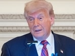 President Donald Trump speaks during a dinner for Republican senators in the State Dining Room of the White House, Friday, July 18, 2025, in Washington. 