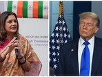 L: Shiv Sena (UBT) MP Priyanka Chaturvedi | R: US President Donald Trump L: Shiv Sena (UBT) MP Priyanka Chaturvedi | R: US President Donald Trump
