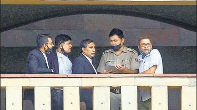 At the Rohini court following a shootout in September 2021. The assailants were dressed as lawyers. (HT Archive) At the Rohini court following a shootout in September 2021. The assailants were dressed as lawyers. (HT Archive)