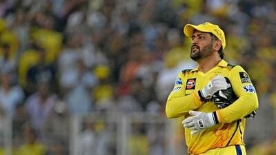 Mahendra Singh Dhoni in action during IPL 2025. (AFP) Mahendra Singh Dhoni in action during IPL 2025. (AFP)
