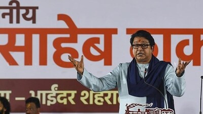 Maharashtra Navnirman Sena (MNS) chief Raj Thackeray addresses a public meeting at Mira Road, in Mumbai, Friday, July 18 (PTI) Maharashtra Navnirman Sena (MNS) chief Raj Thackeray addresses a public meeting at Mira Road, in Mumbai, Friday, July 18 (PTI)