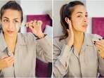 Malaika Arora showcases her pre-makeup skincare routine, focusing on hydration and freshening techniques. Malaika Arora showcases her pre-makeup skincare routine, focusing on hydration and freshening techniques.
