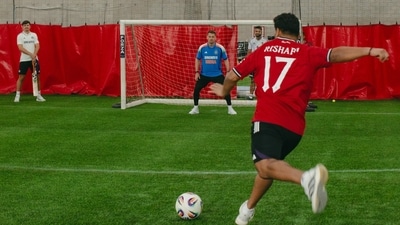 Rishabh Pant takes a free-kick. (X) Rishabh Pant takes a free-kick. (X)