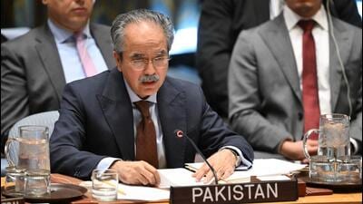Asim Iftikhar Ahmad, Pakistan’s Permanent Representative to the United Nations. (AFP) Asim Iftikhar Ahmad, Pakistan’s Permanent Representative to the United Nations. (AFP)