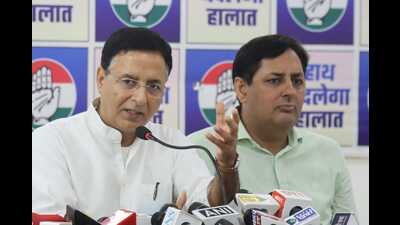 Congress general secretary Randeep Singh Surjewala on Sunday claimed that organised crime in Haryana has become a big industry with around 80 gangs of criminals active in the state. (HT Photo) Congress general secretary Randeep Singh Surjewala on Sunday claimed that organised crime in Haryana has become a big industry with around 80 gangs of criminals active in the state. (HT Photo)