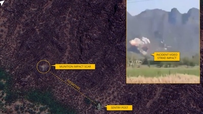 Geo-intelligence expert Damien Symon shared two images on X, both hinting at a big loss for Pakistan at India's hands. (X/@detresfa_) Geo-intelligence expert Damien Symon shared two images on X, both hinting at a big loss for Pakistan at India's hands. (X/@detresfa_)