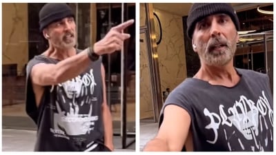 Akshay Kumar confronted a fan recording him without permission on the streets of London, visibly upset but later obliged with a selfie. Akshay Kumar confronted a fan recording him without permission on the streets of London, visibly upset but later obliged with a selfie.