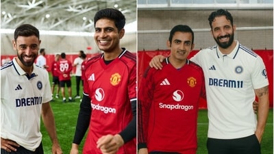 Team India and Manchester United players met ahead of the 4th Test in Manchester (X/BCCI)