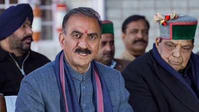 Himachal Pradesh chief Minister Sukhvinder Singh Sukhu during a press conference, in Shimla. (PTI) Himachal Pradesh chief Minister Sukhvinder Singh Sukhu during a press conference, in Shimla. (PTI)