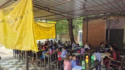 The school, which is approximately 60 years old, once had 18 classrooms—five for primary classes and 13 for higher classes (Parveen Kumar/HT Photo)