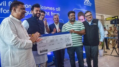 Union civil aviation minister Ram Mohan Naidu during the launch of new flight routes from Hindon Airport in Ghaziabad, to be operated by IndiGo (ANI) Union civil aviation minister Ram Mohan Naidu during the launch of new flight routes from Hindon Airport in Ghaziabad, to be operated by IndiGo (ANI)